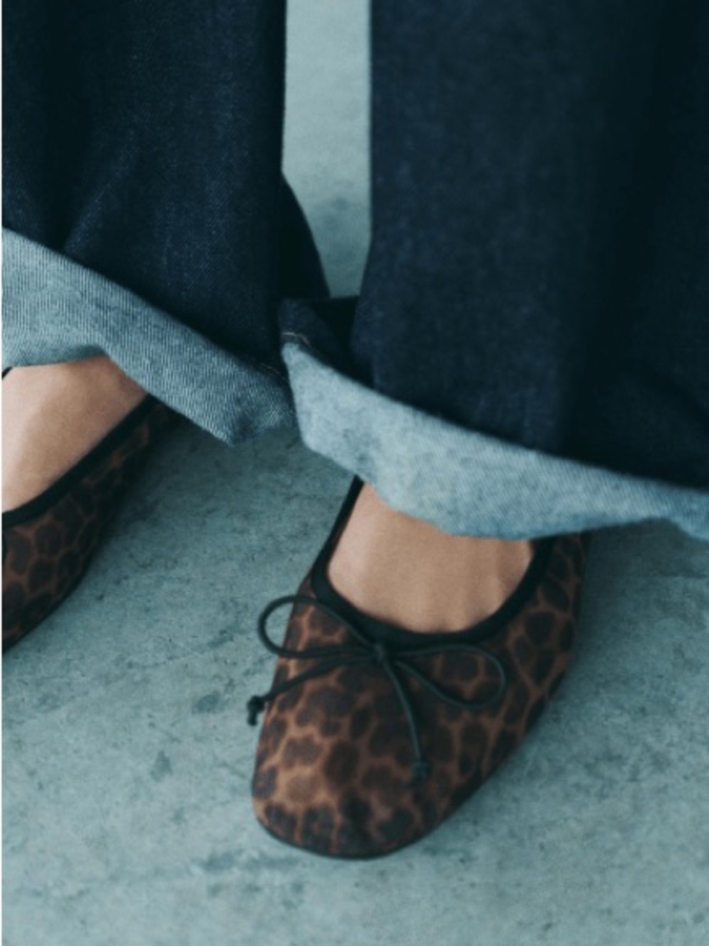 Zara Leopard Print Ballet Flat - Brown/Black